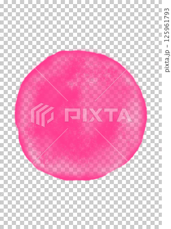 Watercolor-style circle illustration material, shocking pink background transparent png 125961793