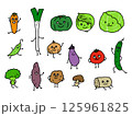 野菜のキャラクターイラストセット 125961825