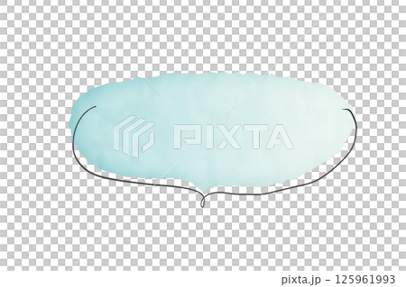 A simple watercolor style speech bubble in light blue A simple watercolor style speech bubble in light blue 125961993