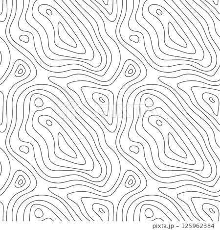 Seamless topographic map texture. Line topography map contour background, geographic grid. Mountain hiking trail over terrain. Seamless topographic map texture. Line topography map contour background, geographic grid. Mountain hiking trail over terrain. 125962384