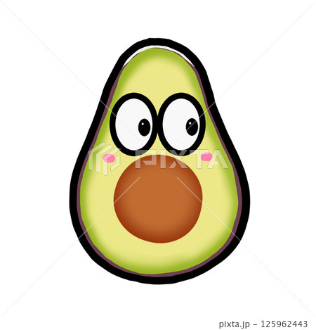 ポップでかわいいアボカド 125962443