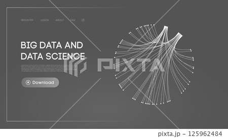 Big data and data science. Futuristic technology data visualisation. Big data and data science. Futuristic technology data visualisation. 125962484
