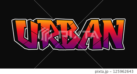 Colorful graffiti style design, featuring the word Urban, perfect for street art concepts. Colorful graffiti style design, featuring the word Urban, perfect for street art concepts. 125962643