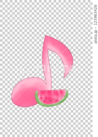 Musical note with watermelon Musical note with watermelon 125963426