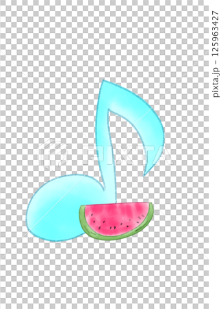 Musical note with watermelon 125963427