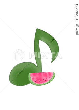 スイカの付いた音符 125963431