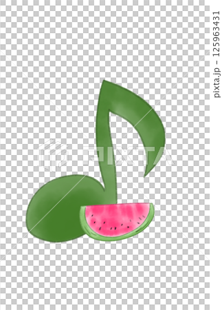 スイカの付いた音符 125963431