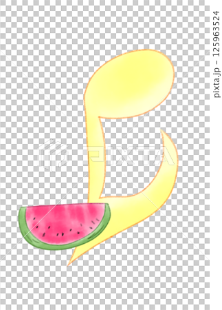 Musical note with watermelon 125963524