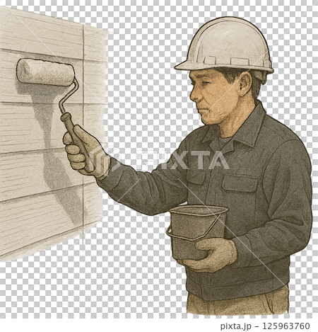 外壁塗装工事　下塗り 125963760