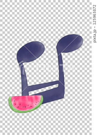 Musical note with watermelon 125963872