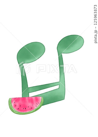 スイカの付いた音符 125963873