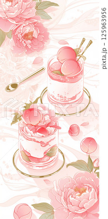 花と桃スイーツのキュートな待ち受け 花と桃スイーツのキュートな待ち受け 125963956