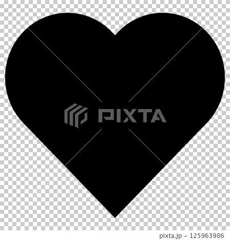 Cute, simple and stylish heart illustration, black 125963986