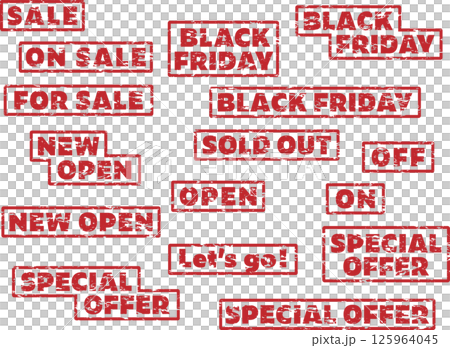 A set of faded SALE and OPEN stamps perfect for flyers and posters 125964045