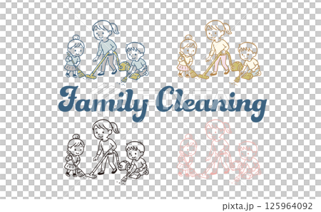 Family cleaning Family cleaning 125964092