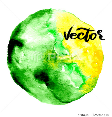 Hand Drawn Watercolor Drops Round Vector Illustration 125964450