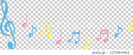 Musical notes melody icon set 125964462