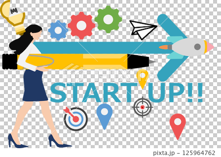 Illustration of starting a new business Illustration of starting a new business 125964762