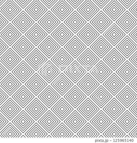 Diagonal black and white simple check, square, plaid seamless geometric background, texture. Straight even crossing stripes, narrow streaks, bars, thin lines. Vector graphic line illustration Diagonal black and white simple check, square, plaid seamless geometric background, texture. Straight even crossing stripes, narrow streaks, bars, thin lines. Vector graphic line illustration 125965140