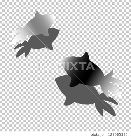 Simple goldfish icon monochrome 125965353