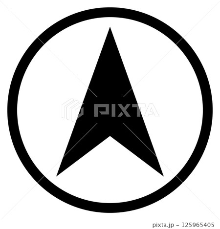 シンプルな方位マークのアイコンのイメージイラスト素材 ブラック	 125965405