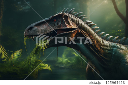 Generative AI Illustration Dinosaur Huayangosaurus 125965428