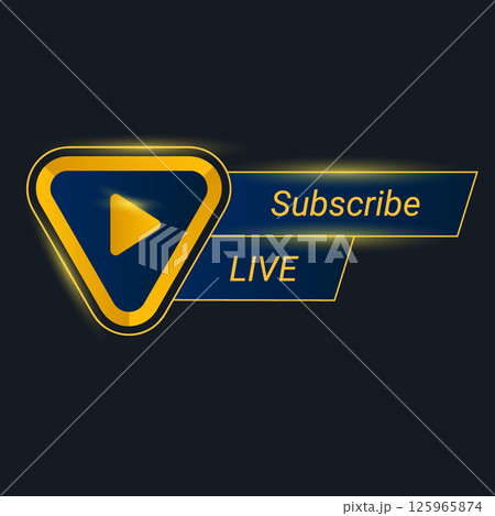 Golden Lower Third Banner for Live Streaming and Subscribe Promo 125965874