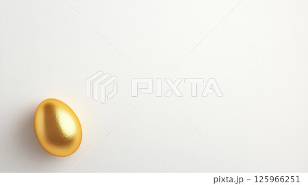 golden egg on clean white background, symbolizing prosperity and celebration 125966251