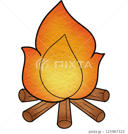 The illustration of a campfire 125967325