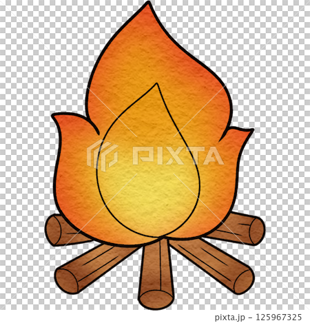 The illustration of a campfire 125967325