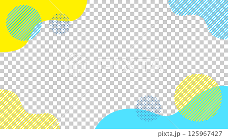 傳單、網頁和視訊背景的抽象幾何框架材料，16：9尺寸，淺藍色，黃色 125967427