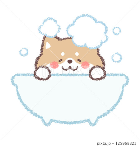 お風呂に入る柴犬 125968823