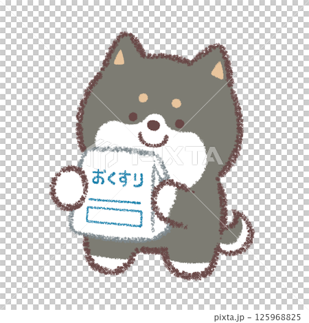 黑柴犬正在接受藥物治療 125968825