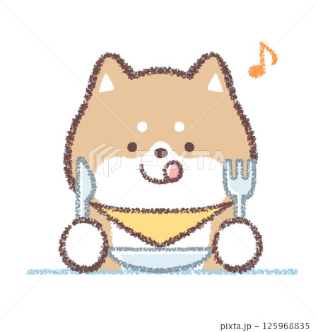 食事をする柴犬 食事をする柴犬 125968835