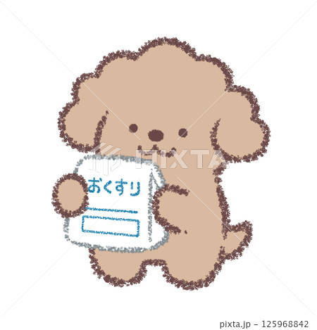 薬をもらうトイプードル 125968842