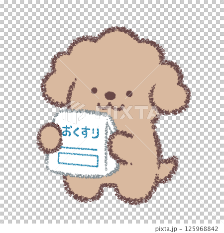 薬をもらうトイプードル 125968842