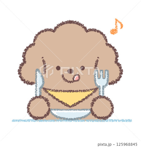 食事をするトイプードル 食事をするトイプードル 125968845