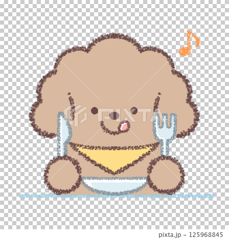 食事をするトイプードル 食事をするトイプードル 125968845