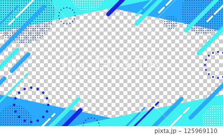 Abstract geometric frame material for flyers, web and video backgrounds, 16:9 size, light blue, blue 125969110