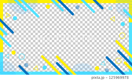 Abstract geometric frame material for flyers, web and video backgrounds 16:9 size Light blue and yellow Abstract geometric frame material for flyers, web and video backgrounds 16:9 size Light blue and yellow 125969978