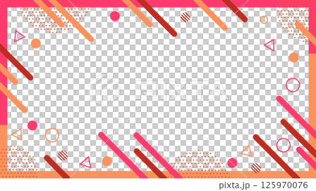 傳單、網頁和視訊背景的抽象幾何框架材料 16：9 尺寸紅色米色 125970076