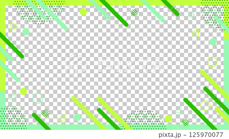 抽象的な幾何学模様のフレーム素材 チラシ・Web・動画背景16:9サイズ グリーン 抽象的な幾何学模様のフレーム素材 チラシ・Web・動画背景16:9サイズ グリーン 125970077