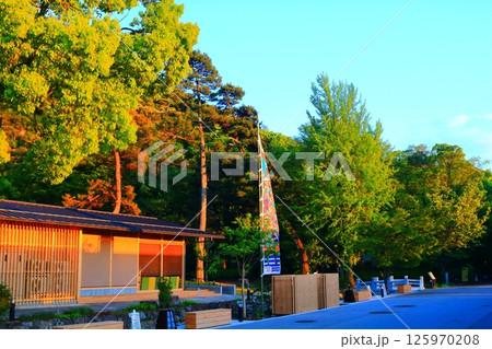 岐阜市・岐阜公園の岐阜城楽市風景（夕方） 125970208