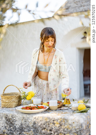 Outdoor Cooking Moment in Puglia 125970285