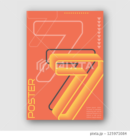 Stylized figure 7. Template for poster,...のイラスト素材 [125971084] - PIXTA