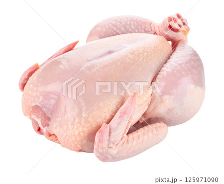 Whole Raw Chicken Isolated 125971090
