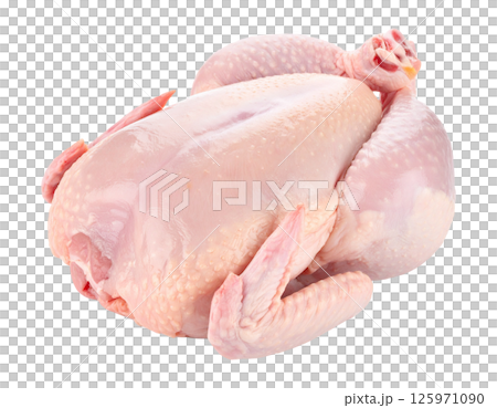 Whole Raw Chicken Isolated 125971090