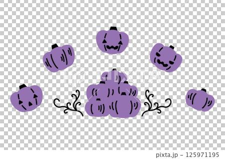 Hand-drawn cute Halloween pumpkin illustration 125971195