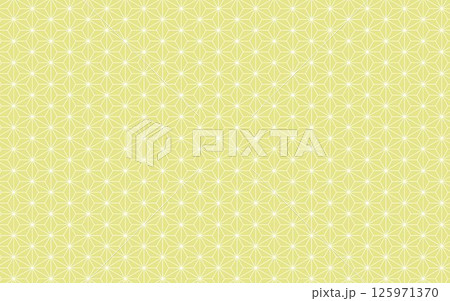 麻の葉模様／黄色 125971370