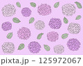 手書き風のアジサイ模様 125972067